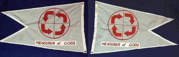 Flag depicts 2 opposite side hemispheres