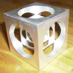 Here is a cube manufactured from metal, in similar likeness to Time Cube