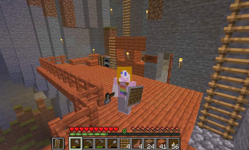 player character on the mountain base terrace.