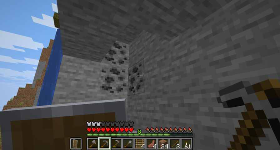 cliff with some coal.