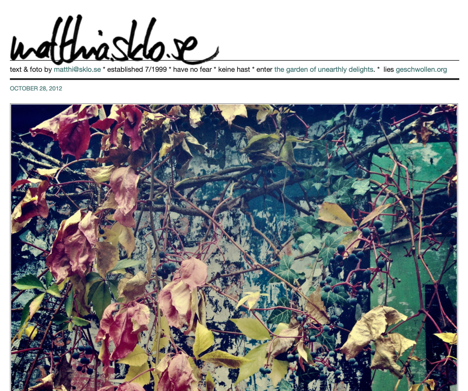 matthia.sklo.se on the WayBack Machine