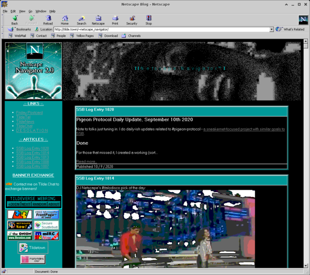 The blog of Netscape Navigator. Rendered in Netscape Navigator.