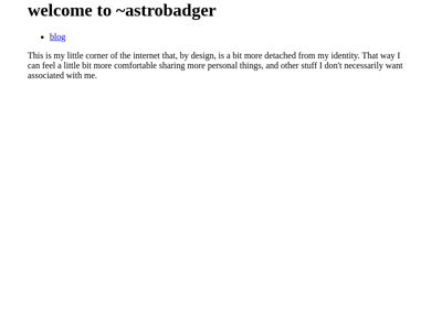 Screenshot of ~astrobadger