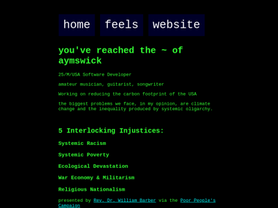 Screenshot of ~aymswick