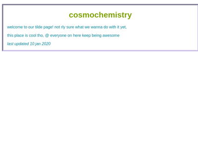 Screenshot of ~cosmochemistry