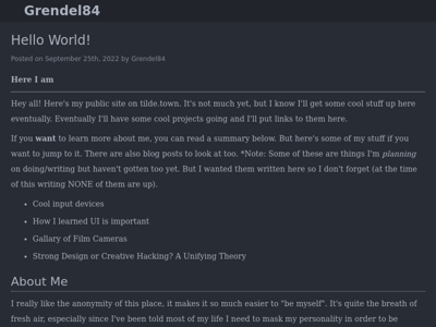 Screenshot of ~grendel
