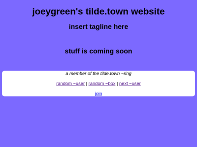 Screenshot of ~joeygreen