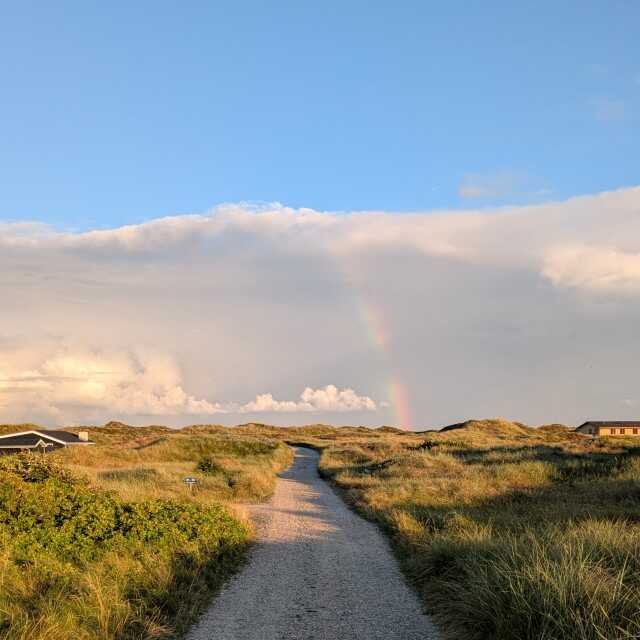 rainbow above danish north-west-jutland coast