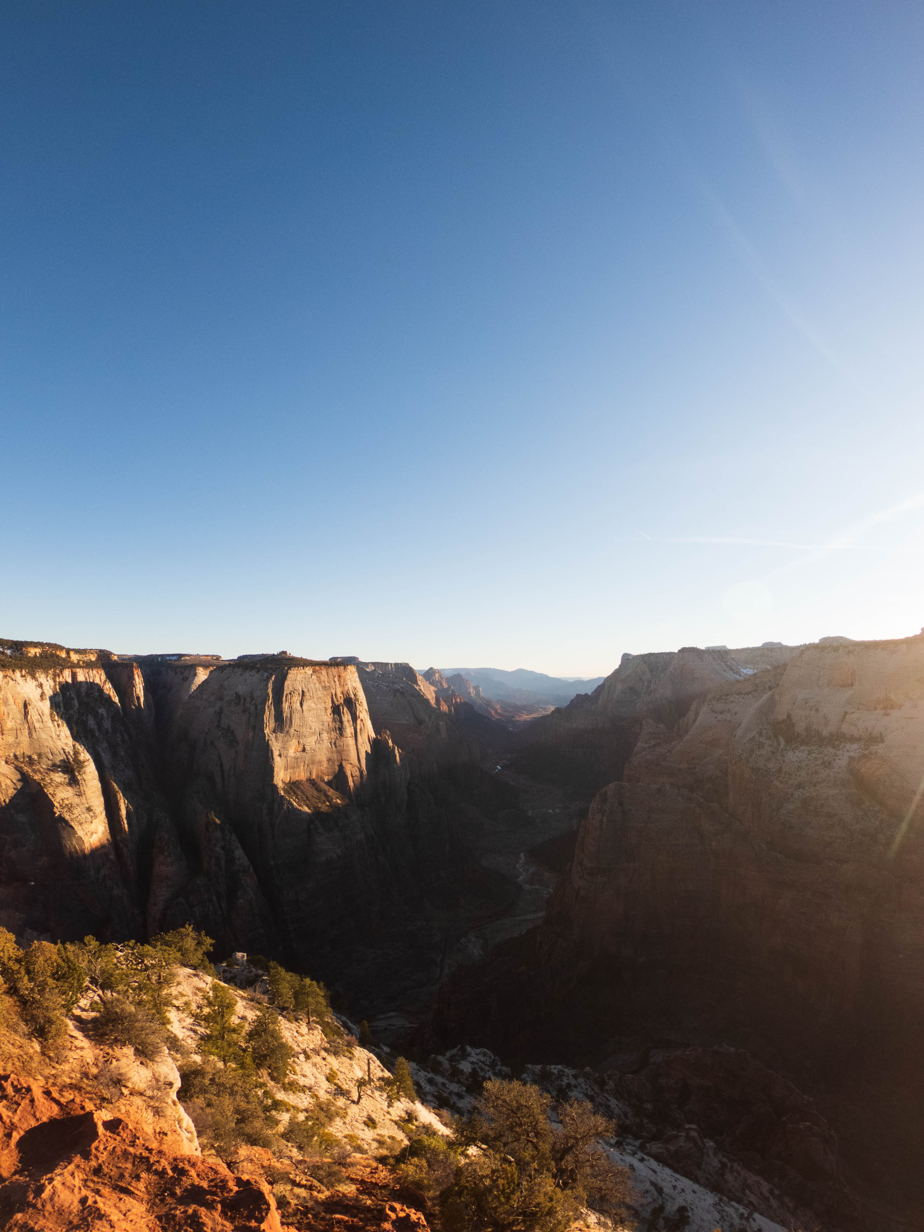 an image of Zion Canyon, looking south from Observation Point, Zion National Park, Utah, United States.