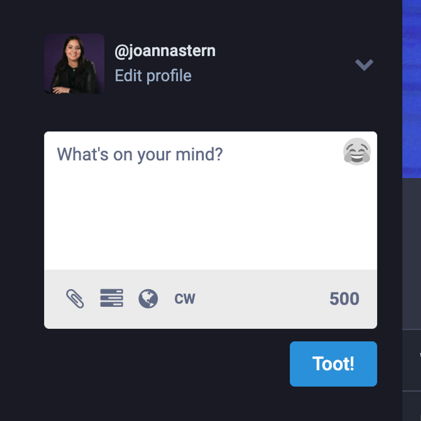 Yeah, posting on Mastodon looks and feels a lot like posting on Twitter.