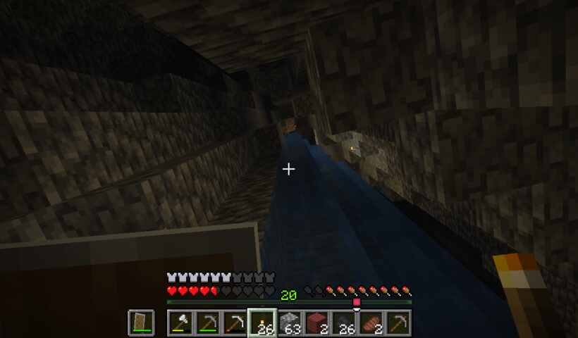 water elevator in deep, dark cave