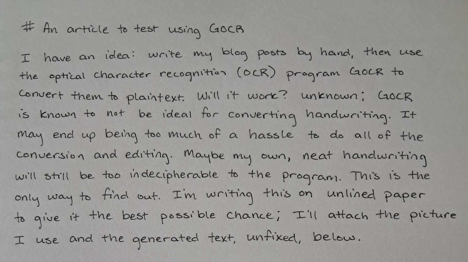 An image of the above paragraph in my handwriting