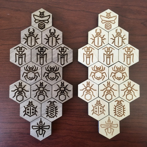 Lasercut Hive board game set