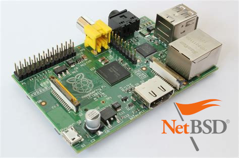 A raspberry pi with the netbsd logo overlaid