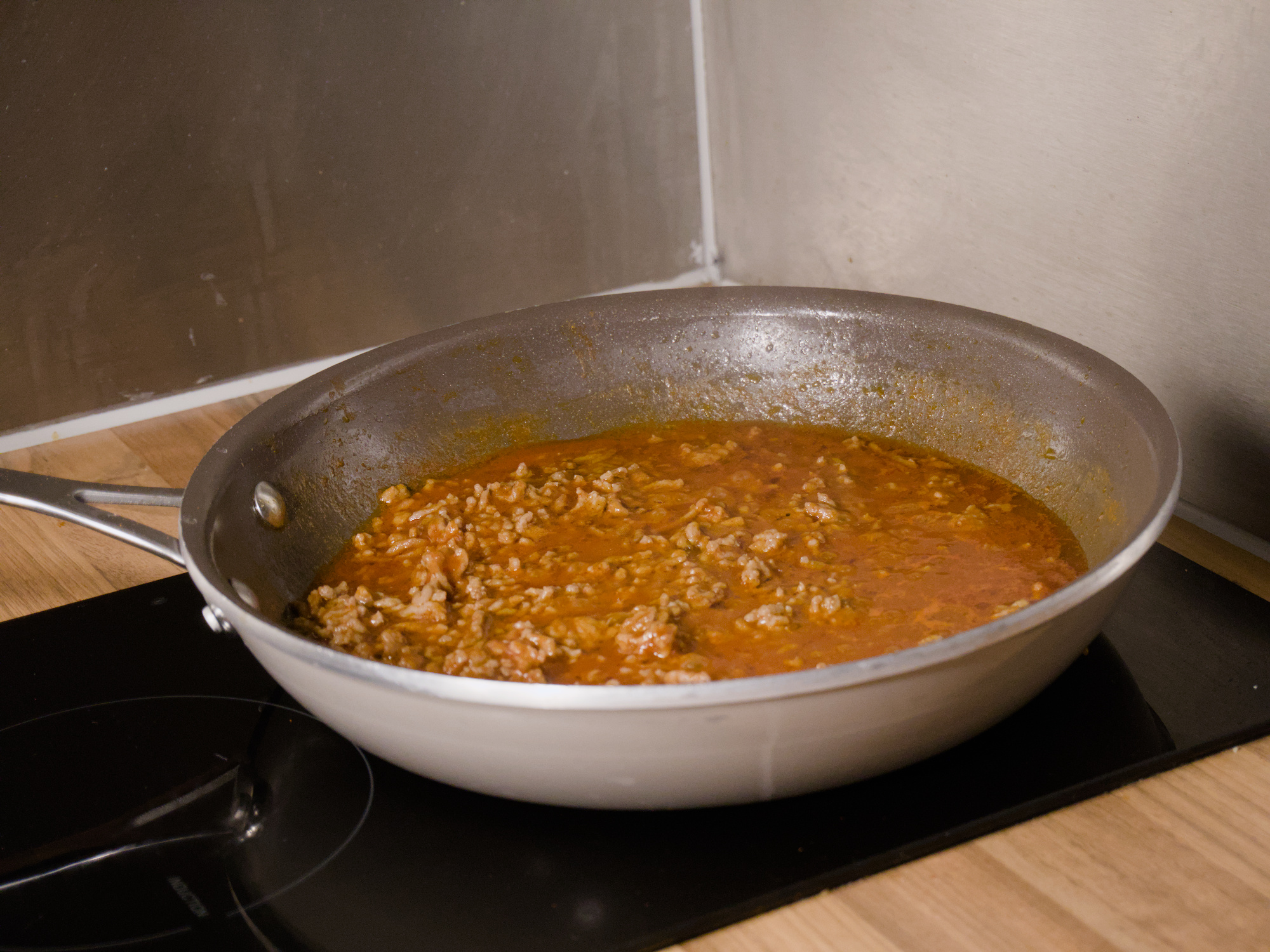 sauce being prepared in a pan