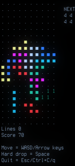 A screenshot of Mosaic Tetris