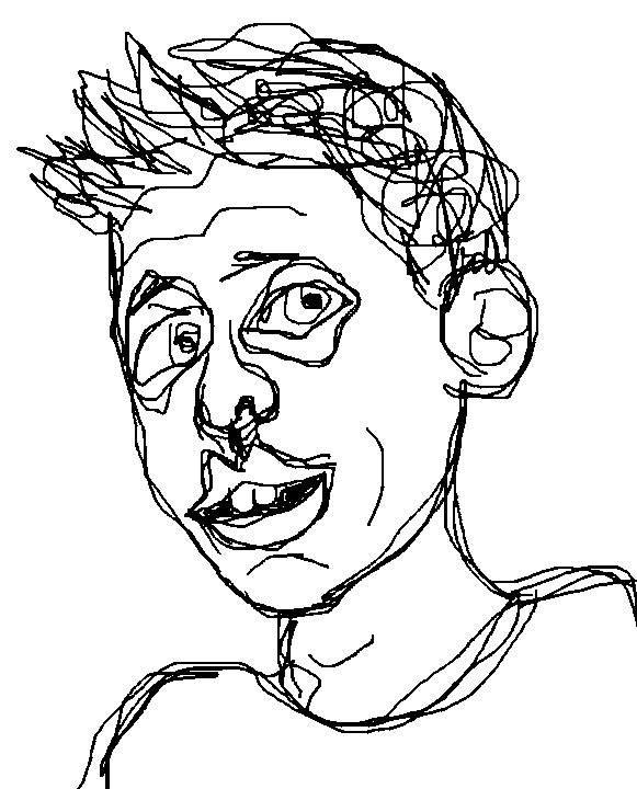 crude caricature of Sam Altman drawn in MS-Paint