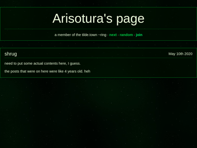 Screenshot of ~arisotura