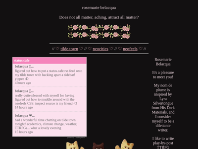 Screenshot of ~belacqua