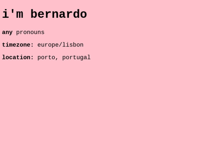 Screenshot of ~bernardo