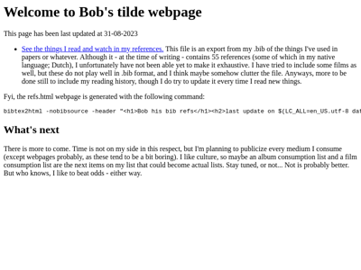 Screenshot of ~bob