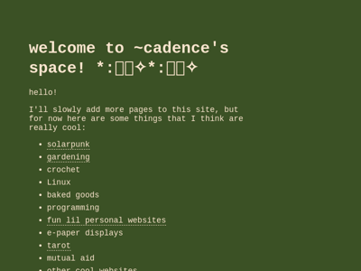 Screenshot of ~cadence