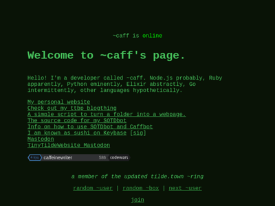 Screenshot of ~caff