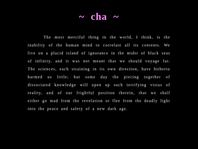 Screenshot of ~cha
