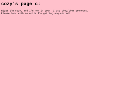 Screenshot of ~cozy