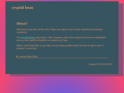 Screenshot of ~cryptidbean