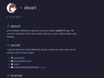 Screenshot of ~dwari