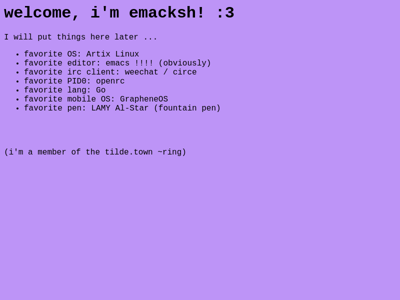 Screenshot of ~emacksh