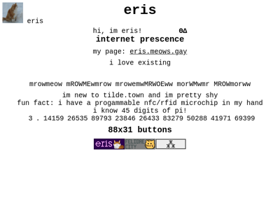 Screenshot of ~erismeows