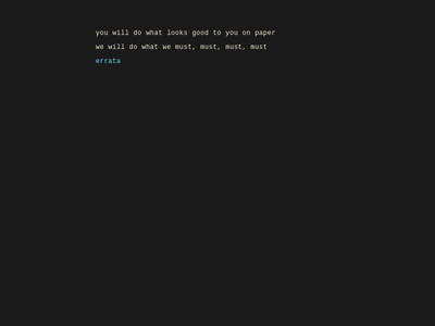 Screenshot of ~errata