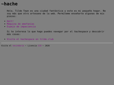 Screenshot of ~hache