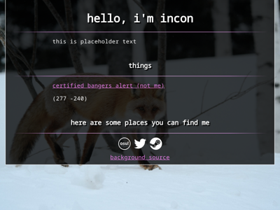 Screenshot of ~incon