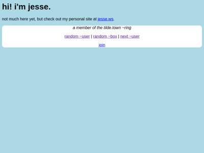 Screenshot of ~jesse