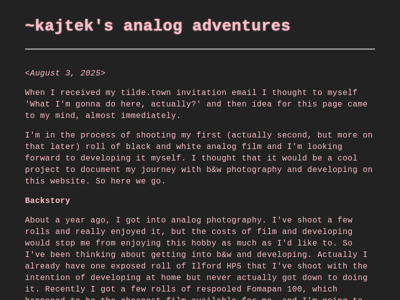 Screenshot of ~kajtek