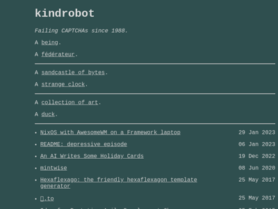 Screenshot of ~kindrobot
