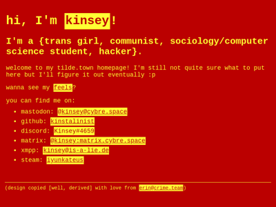 Screenshot of ~kinsey