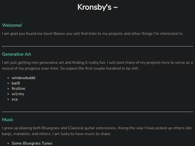 Screenshot of ~kronsby