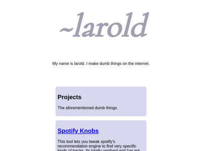 Screenshot of ~larold