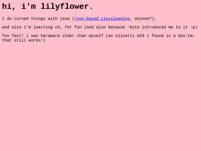 Screenshot of ~lilyflower