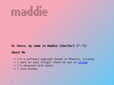 Screenshot of ~maddie