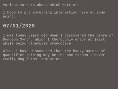 Screenshot of ~matters