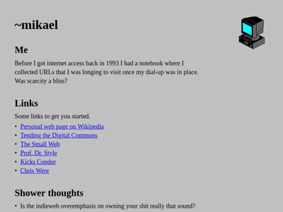 Screenshot of ~mikael