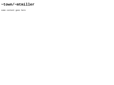 Screenshot of ~mtmiller