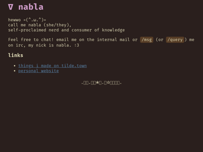 Screenshot of ~nabla