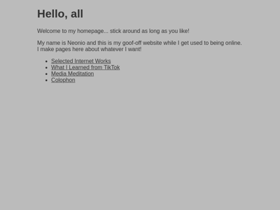 Screenshot of ~neonio