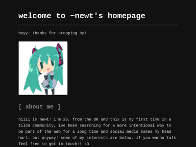 Screenshot of ~newt